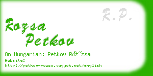 rozsa petkov business card